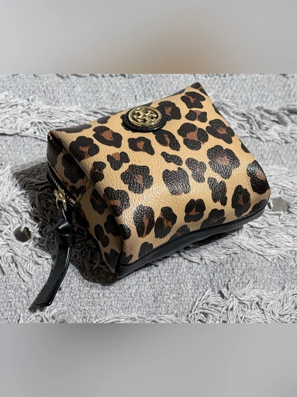 Tory Burch Leopard Print Mini Cosmetic Pouch
